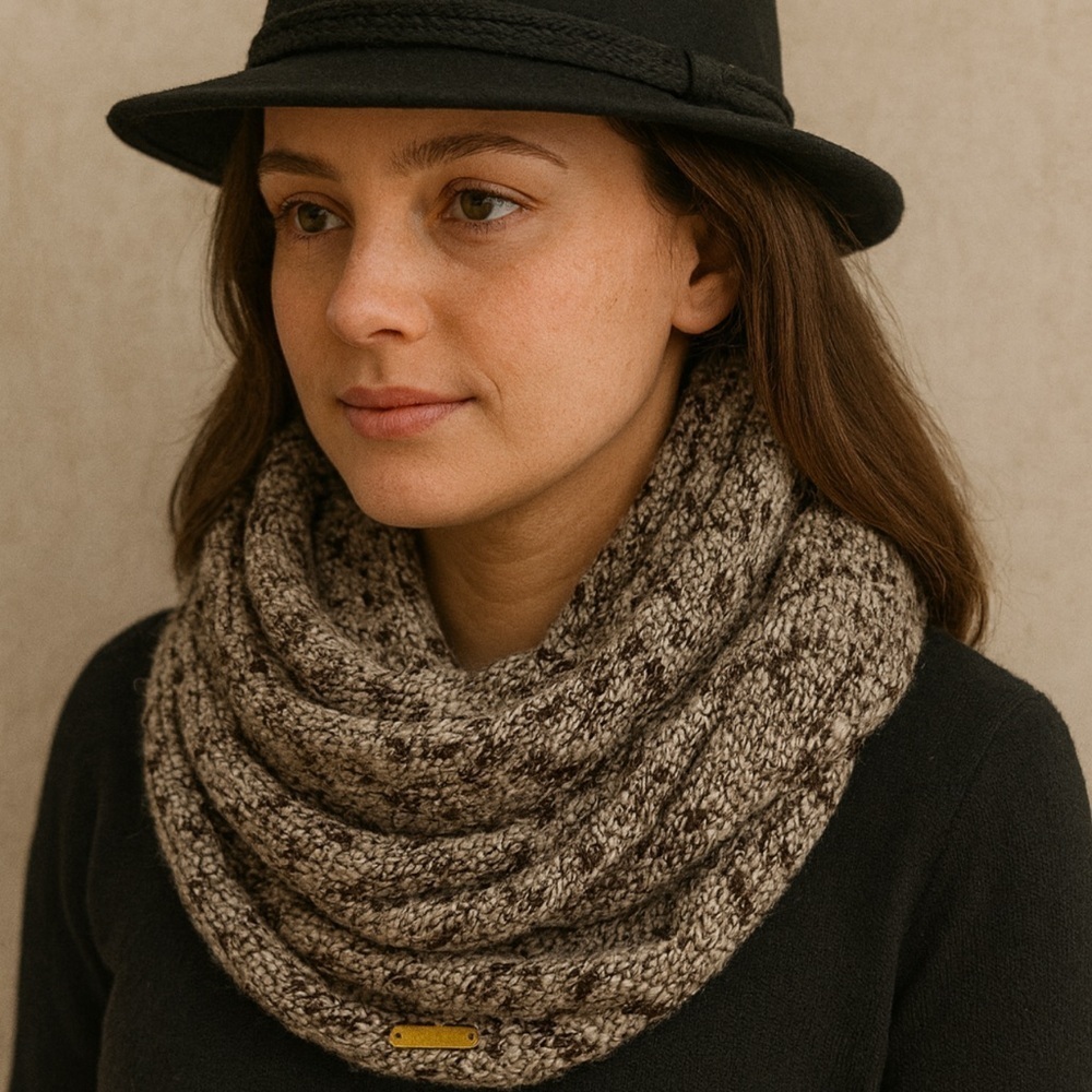 Calvin Klein Brown Knit Cowl Neck Sweater